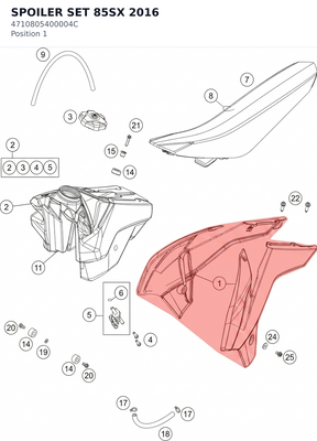 Diagram preview: SPOILER SET 85SX          2016 (4710805400004C)