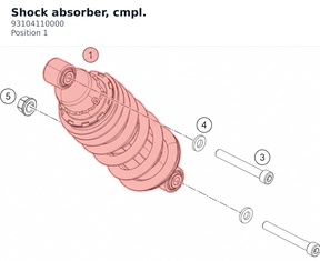 Diagram preview: Shock absorber, cmpl. (93104110000)