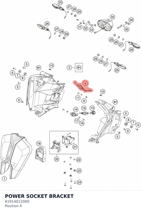 Diagram preview: POWER SOCKET BRACKET (61914012000)