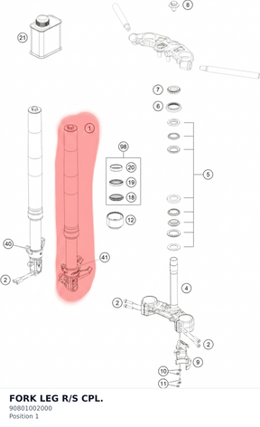 Diagram preview: FORK LEG R/S CPL. (90801002000)