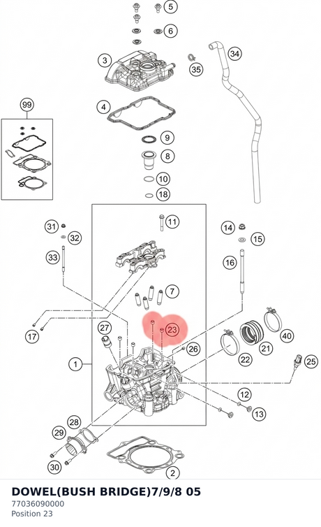 Diagram preview: DOWEL(BUSH BRIDGE)7/9/8 05 (77036090000)