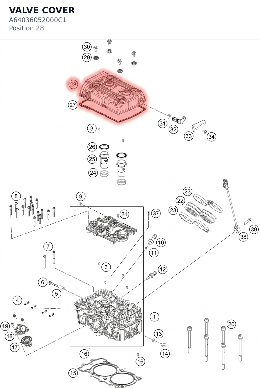 Diagram preview: VALVE COVER (A64036052000C1)