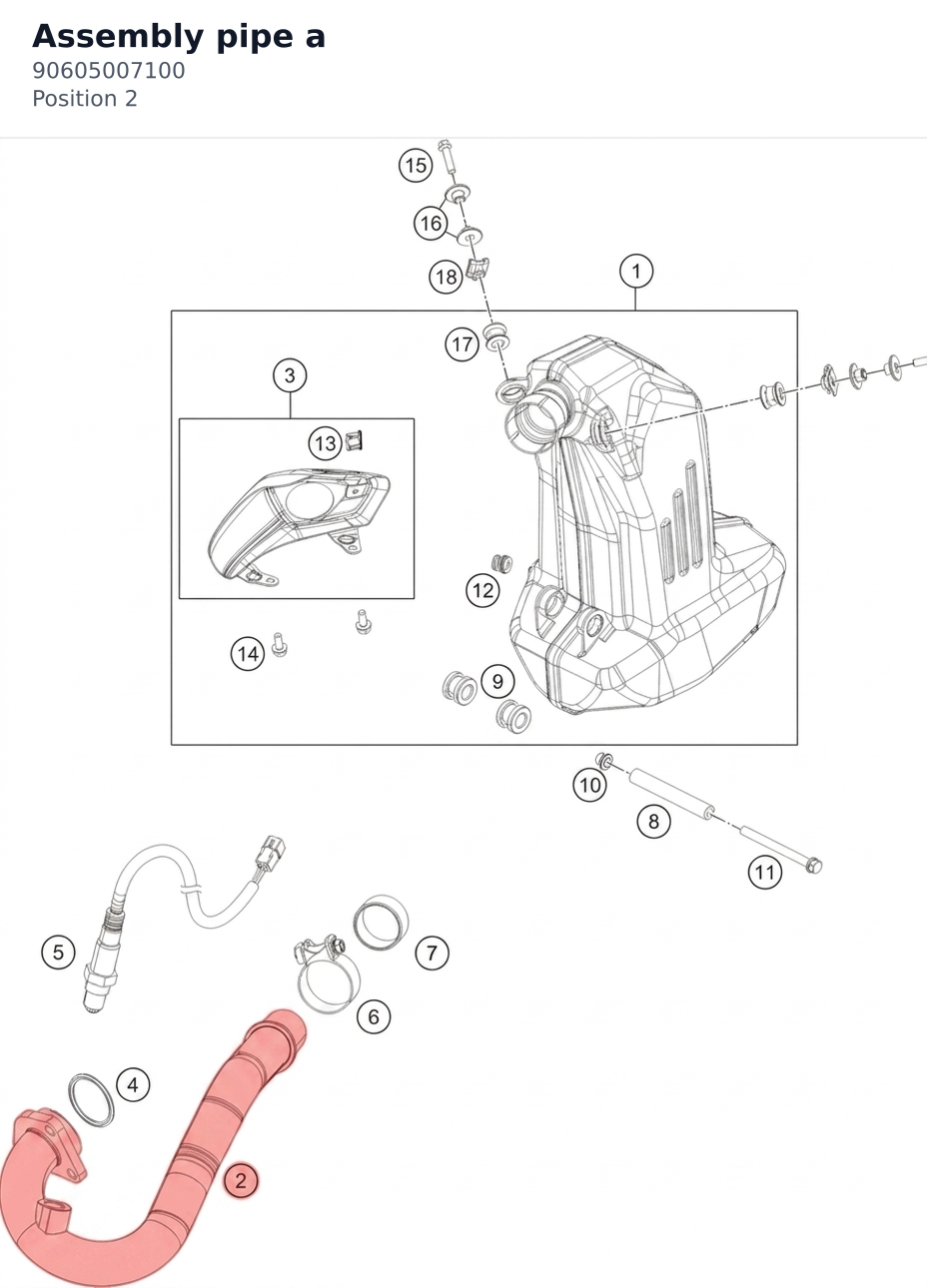 Diagram preview: Assembly pipe a (90605007100)