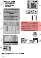 Diagram preview: Technical information sticker (A61003097100)