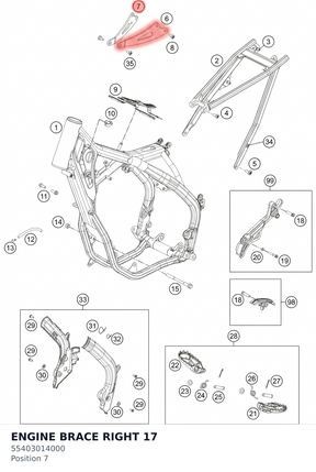 Diagram preview: ENGINE BRACE RIGHT    17 (55403014000)