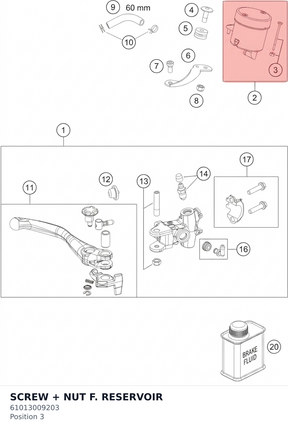 Diagram preview: SCREW + NUT F.  RESERVOIR (61013009203)