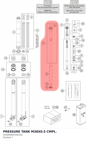 Diagram preview: PRESSURE TANK M38X0.5 CMPL. (S418900003S0100)