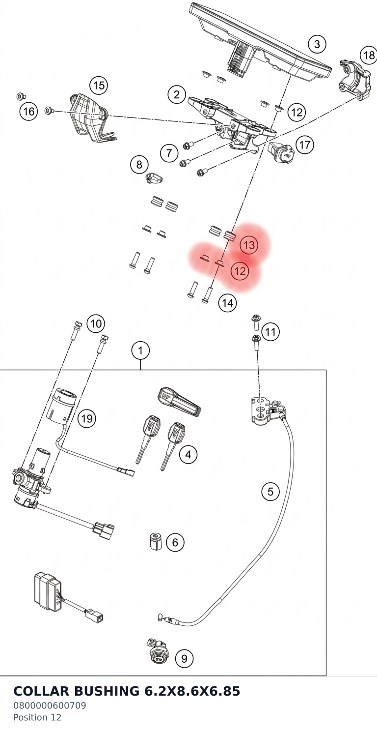Diagram preview: COLLAR BUSHING 6.2X8.6X6.85 (0800000600709)