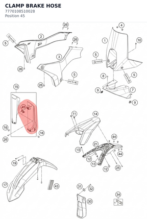 Diagram preview: CLAMP BRAKE HOSE (7770108510028)