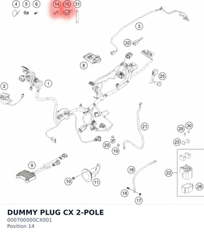 Diagram preview: DUMMY PLUG CX 2-POLE (000700000CX001)