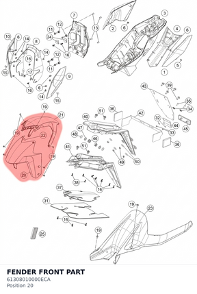Diagram preview: FENDER FRONT PART (61308010000ECA)