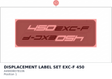 Diagram preview: DISPLACEMENT LABEL SET EXC-F 450 (A49008078106)
