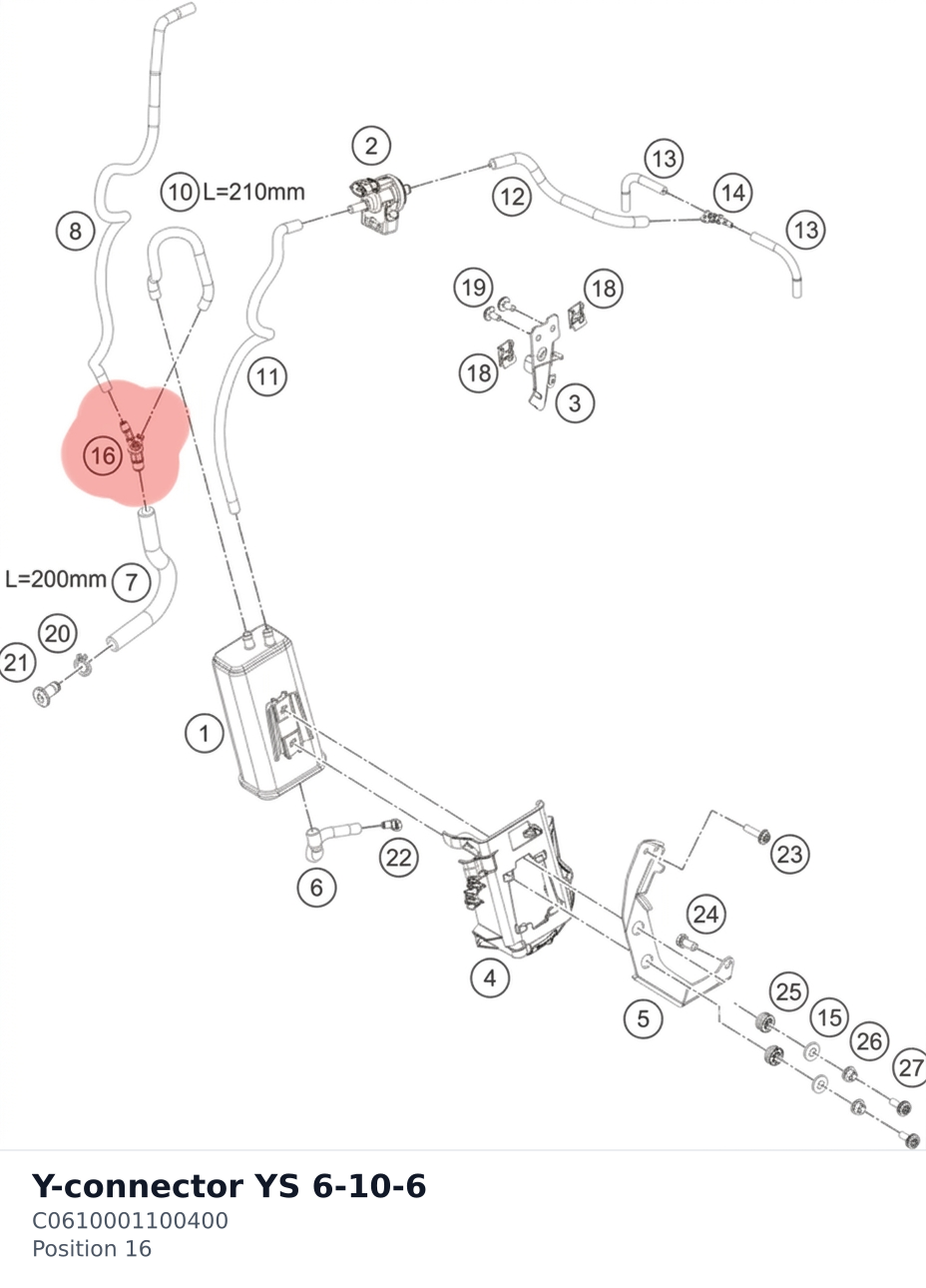 Diagram preview: Y-connector YS 6-10-6 (C0610001100400)