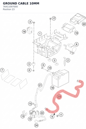Diagram preview: GROUND CABLE 10MM (76411097000)