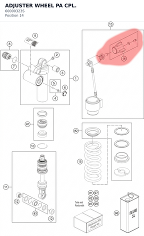 Diagram preview: ADJUSTER WHEEL PA CPL. (60000323S)