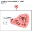 Diagram preview: CYLINDER ASSEMBLY MASTER FRONT (96213001033)