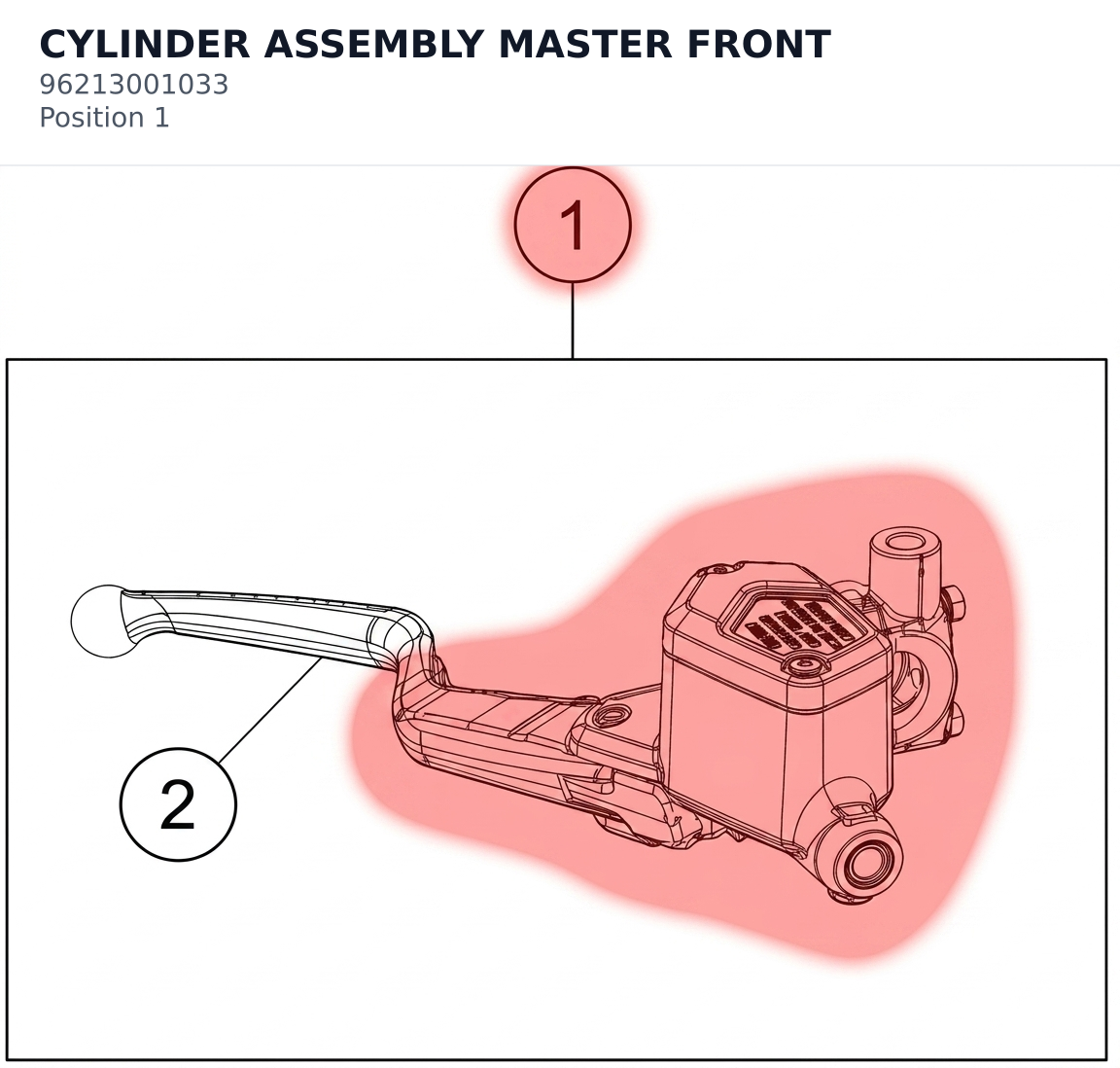 Diagram preview: CYLINDER ASSEMBLY MASTER FRONT (96213001033)