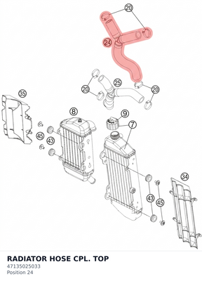 Diagram preview: RADIATOR HOSE CPL. TOP (47135025033)