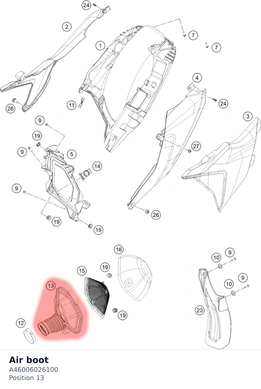 Diagram preview: Air boot (A46006026100)