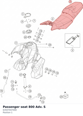 Diagram preview: Passenger seat 800 Adv. S (63507047000)