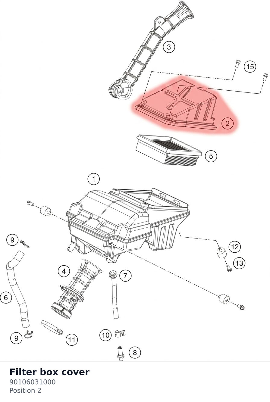 Diagram preview: Filter box cover (90106031000)