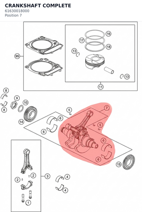 Diagram preview: CRANKSHAFT COMPLETE (61630018000)