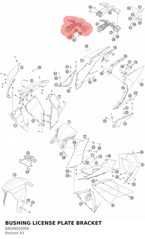 Diagram preview: BUSHING LICENSE PLATE BRACKET (69008020000)