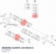 Diagram preview: BEARING SLEEVE 12X18X33.5 (61704080010)