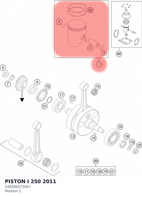 Diagram preview: PISTON I 250 2011 (54830007300 I)