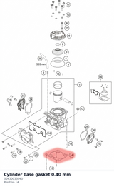 Diagram preview: Cylinder base gasket 0.40 mm (50430035040)