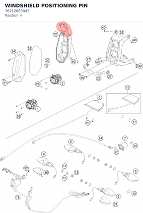 Diagram preview: WINDSHIELD POSITIONING PIN (76712089043)