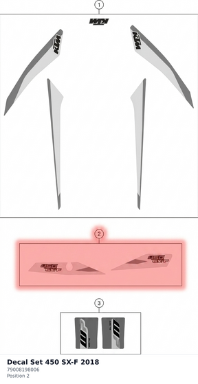 Diagram preview: Decal Set 450 SX-F 2018 (79008198006)
