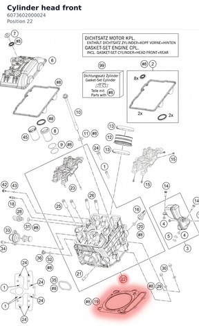 Diagram preview: Cylinder head front (6073602000024)