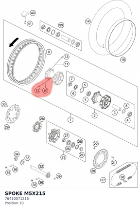 Diagram preview: SPOKE M5X215 (76410071215)