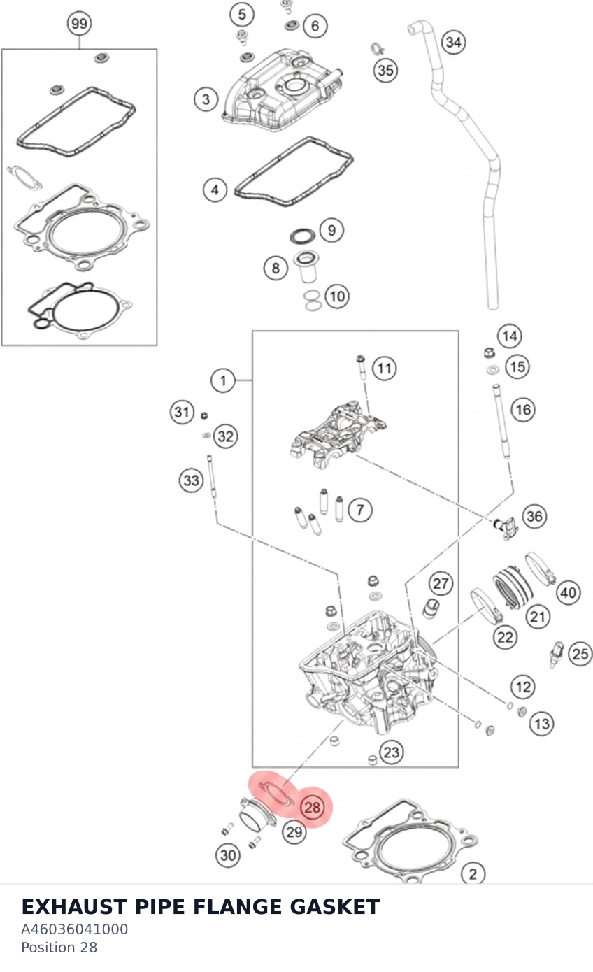 Diagram preview: EXHAUST PIPE FLANGE GASKET (A46036041000)