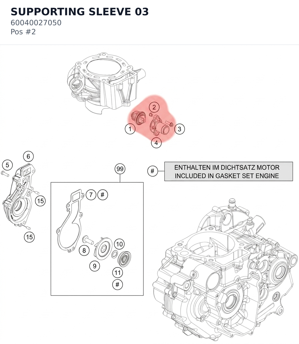 Diagram preview: SUPPORTING SLEEVE 03 (60040027050)