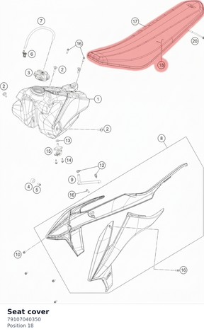 Diagram preview: Seat cover (79107040350)