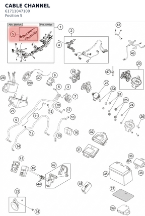 Diagram preview: CABLE CHANNEL (61711047100)