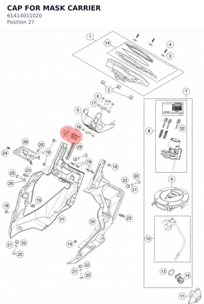 Diagram preview: CAP FOR MASK CARRIER (61414011020)