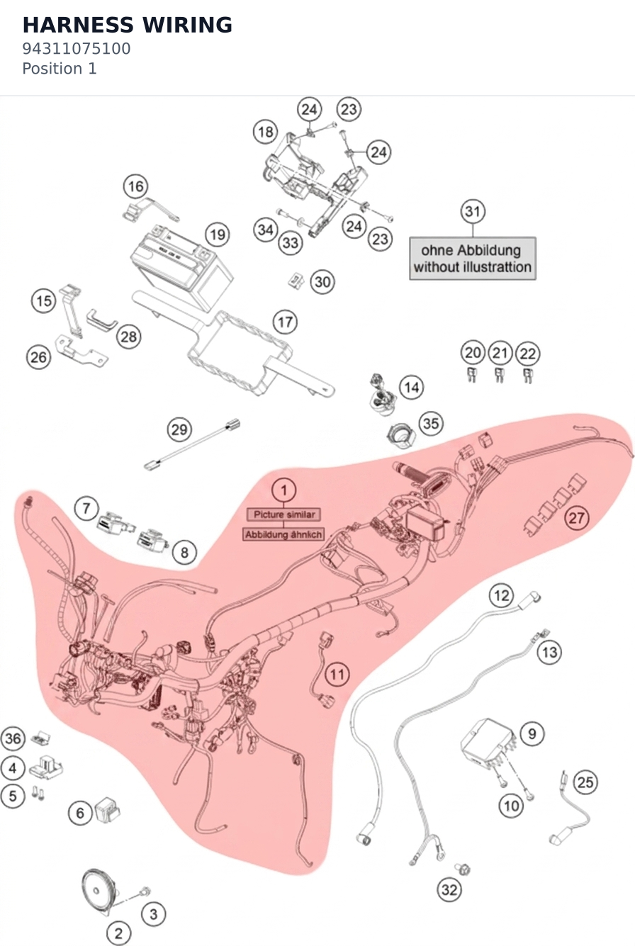Diagram preview: HARNESS WIRING (94311075100)