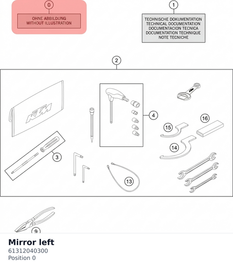Diagram preview: Mirror left (61312040300)