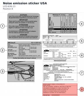 Diagram preview: Noise emission sticker USA (LI23-636-13)