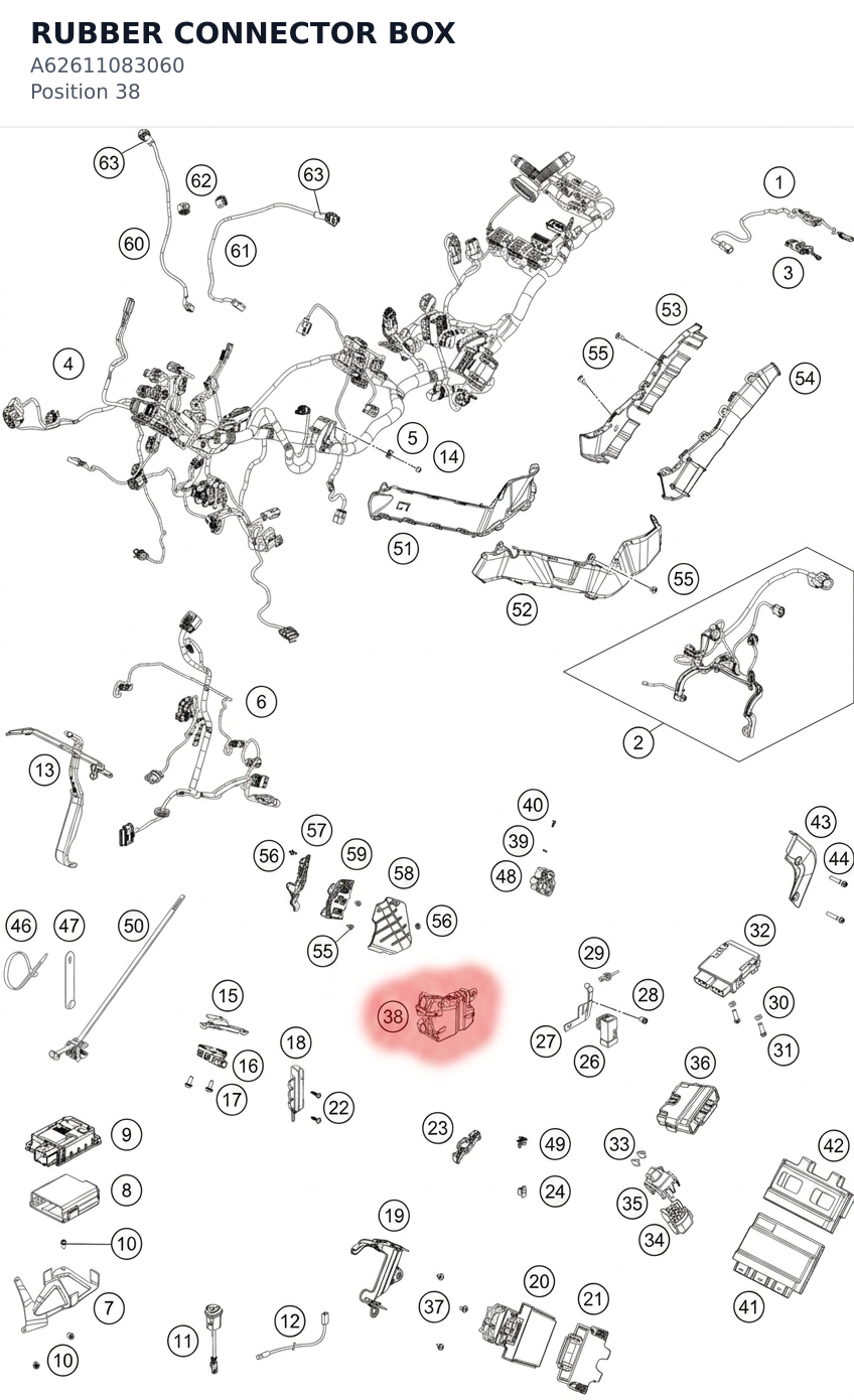 Diagram preview: RUBBER CONNECTOR BOX (A62611083060)