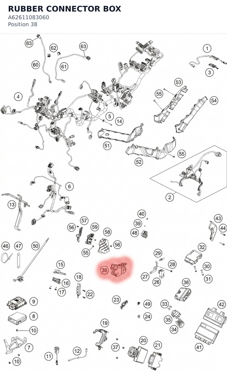Diagram preview: RUBBER CONNECTOR BOX (A62611083060)