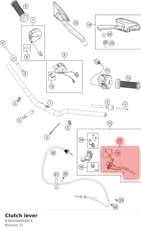 Diagram preview: Clutch lever (63602040000C1)