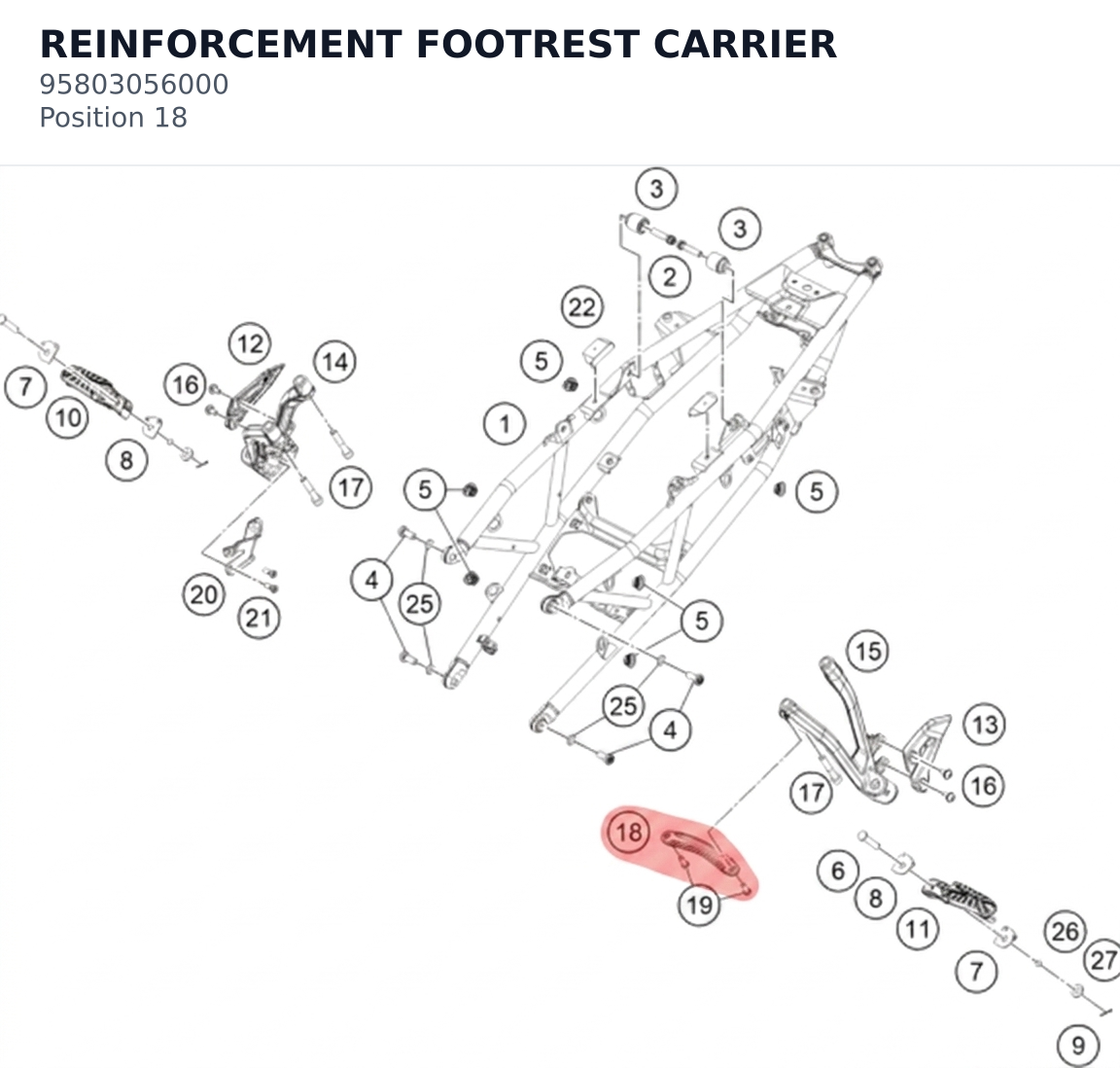 Diagram preview: REINFORCEMENT FOOTREST CARRIER (95803056000)