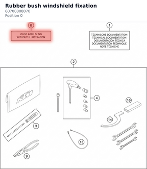 Diagram preview: Rubber bush windshield fixation (60708008070)