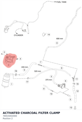 Diagram preview: ACTIVATED CHARCOAL FILTER CLAMP (76915002000)