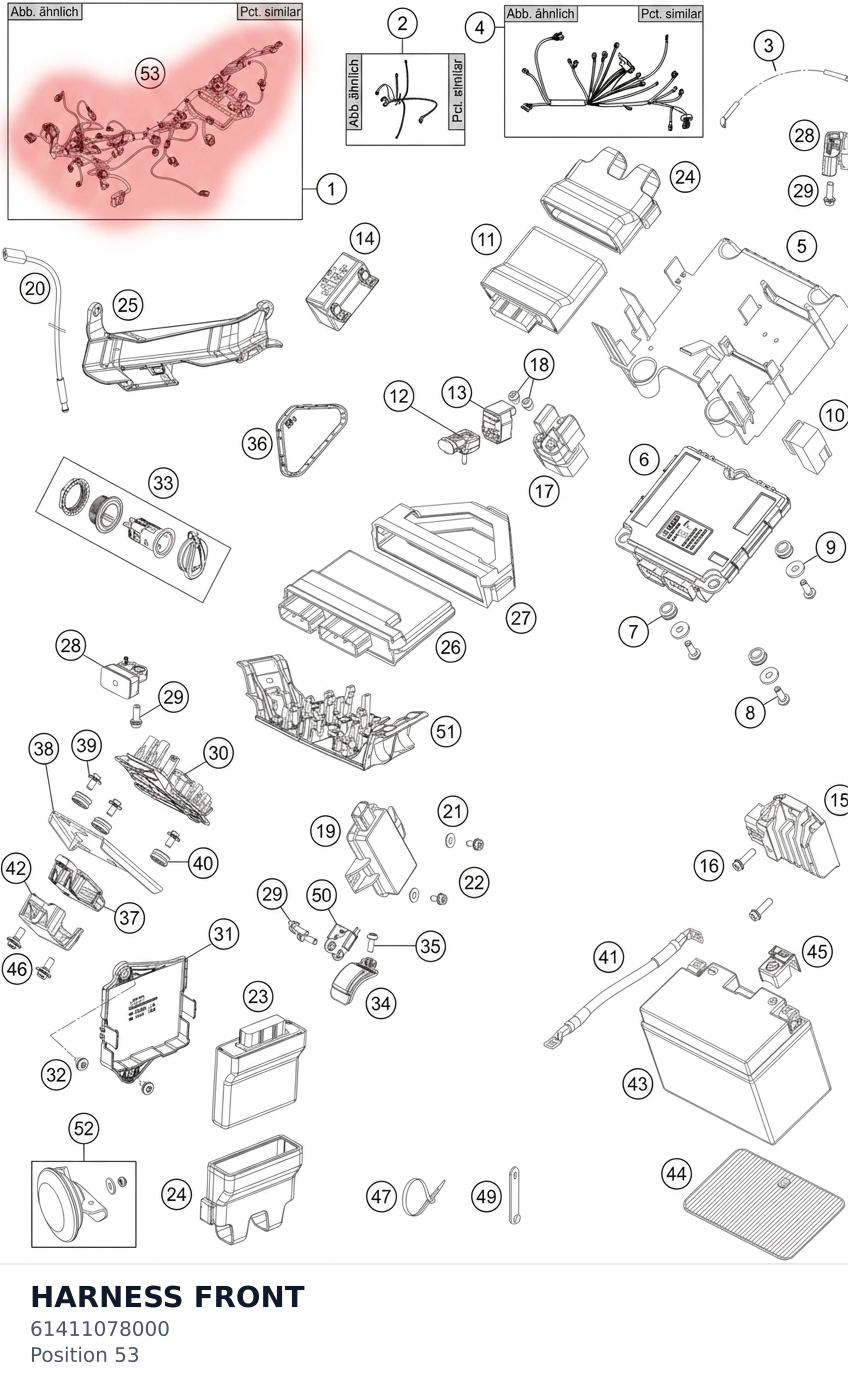 Diagram preview: HARNESS FRONT (61411078000)