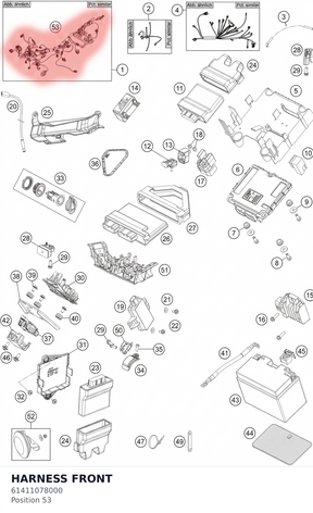 Diagram preview: HARNESS FRONT (61411078000)
